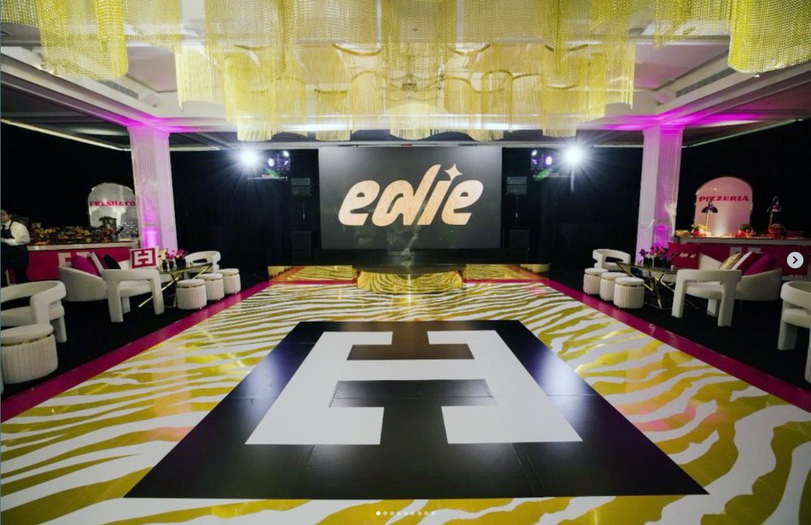 Custom-printed zebra pattern dance floor by Adicora