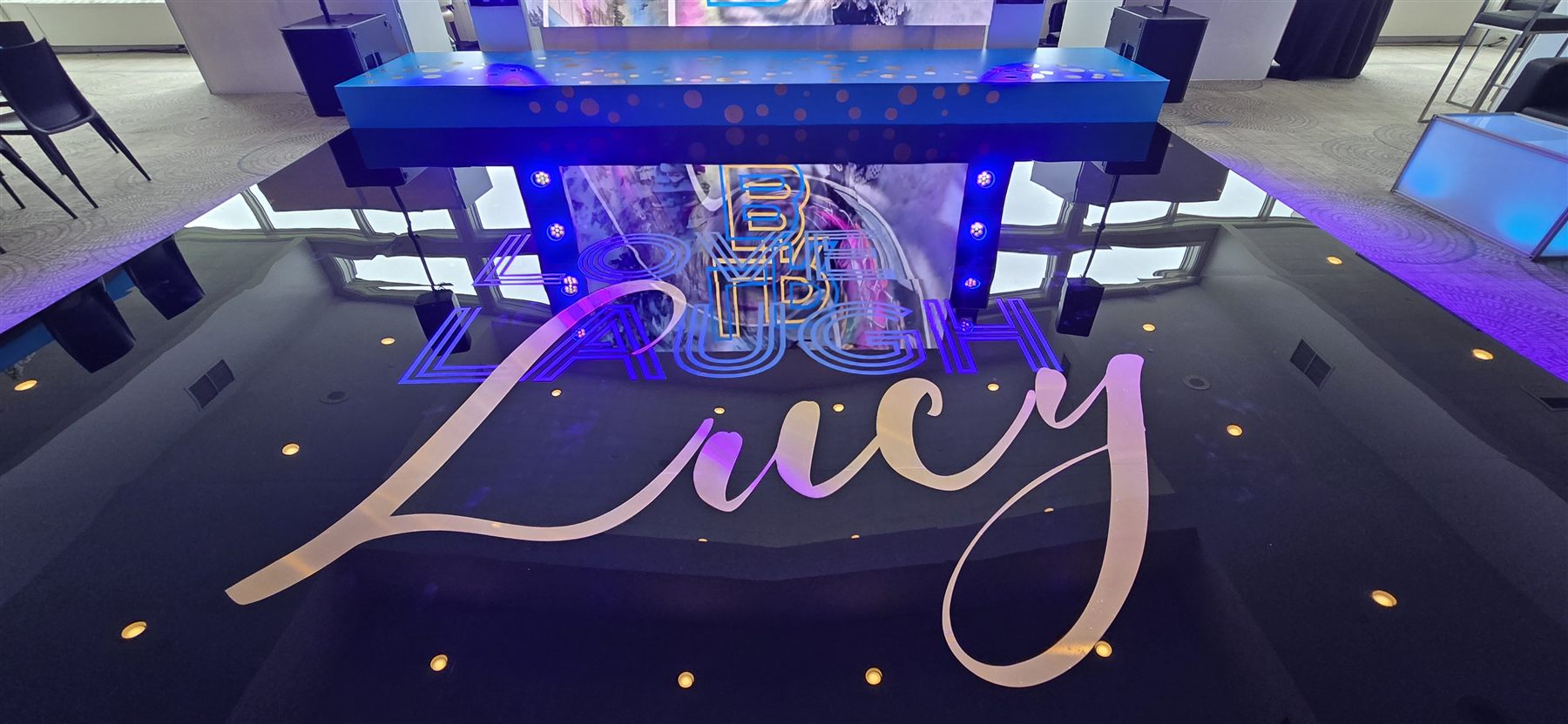 Custom-printed dance floor by Adicora